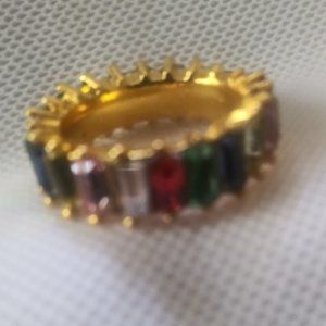 Multi Color Gold Tone Ring Size 7